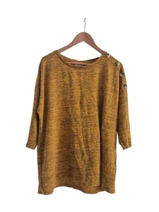 Top Mujer Papaya Manga 3/4 Reino Unido 18 Naranja Mezcla Negro Nuevo Sin Etiqueta - Imagen 1 de 5