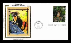 LONG-TAILED WEASEL NORTHEAST DECIDUOUS FOREST 2005 COLORANO SILK CACHET FDC UNAD - Picture 1 of 1