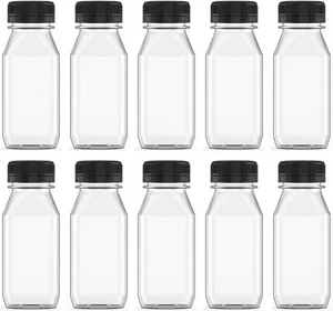 6 Ounce Plastic Juice Bottle Drink Containers 5 Pcs Juicing Bottles with Blac... - Picture 1 of 2