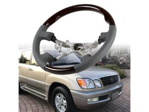Steering Wheel Wood Grain Leather Grip For Lexus LX470 Toyota Land Cruiser - Picture 1 of 3