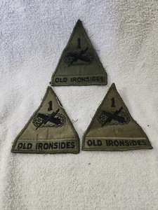 Lotto Old Ironsides (3) Patch Army 1st Army Army Verde - Foto 1 di 2