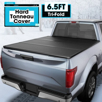 6.5FT FRP Hard Tri-Fold Tonneau Cover Truck Bed for 2015-2025 Ford F150 Pick up - Image 1 of 4