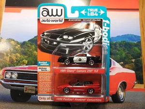 Auto World Target F-Bodies Police 1991 Chevy Camaro Z28 1LE y 1996 Red Firebird - Imagen 1 de 4