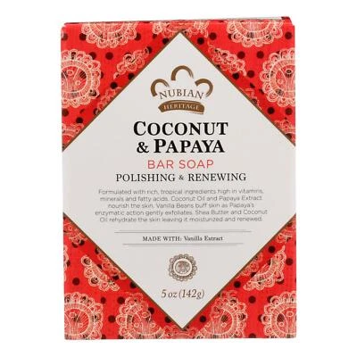 Nubian Heritage Bar Soap Coconut And Papaya with Vanilla Beans - 5 oz - Image 1 of 2