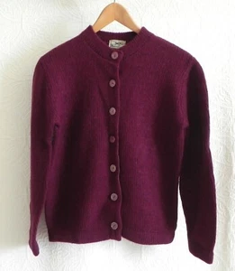 Vintage Fleet Wood Strickjacke 100% Wolle Rundhals Knopfleiste 3/4 Arm Größe US S - Bild 1 von 8