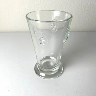 Vaso de vidrio La Rochere France Fleur De Lis rocas de moda antigua 5" Foto 1 de 4