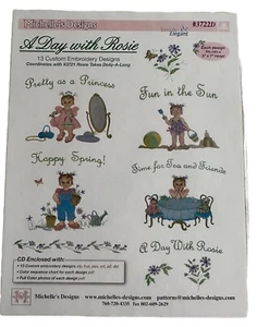 Michelle's Designs A Day With Rosie  #3722D 5X7 Embroidery Machine Design CD - Picture 1 of 2