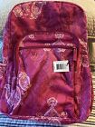 NEW! VERA BRADLEY LIGHTEN UP CAMPUS BACKPACK "STAMPED PAISLEY" PINK - FREE SHIP