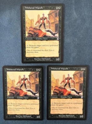 MTG 3X TIME SPIRAL WITHERED WRETCH ENGLISH MAGIC THE GATHERING TIMESHIFTED BLACK - Image 1 of 4