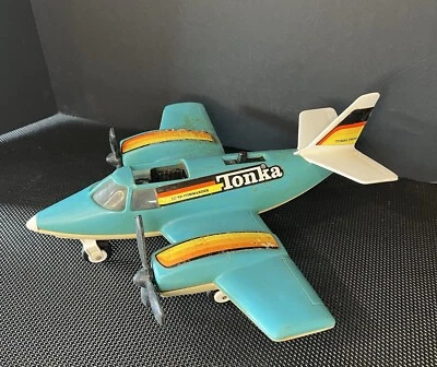 Vintage 1979 Tonka Hand Commander Plane Turbo Prop Blue Airplane Plastic - Image 1 of 4