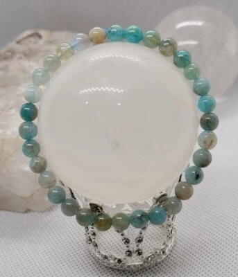 Pulsera Cristal Apatita Azul 6mm Foto 1 de 4