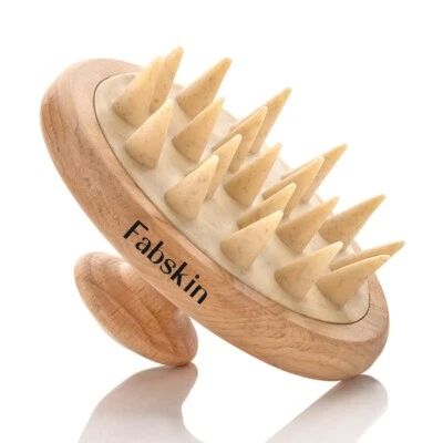 Fabskin Wooden Scalp Massager Shampoo Hair Brush Hair Growth Head Massager BEST - Image 1 of 4