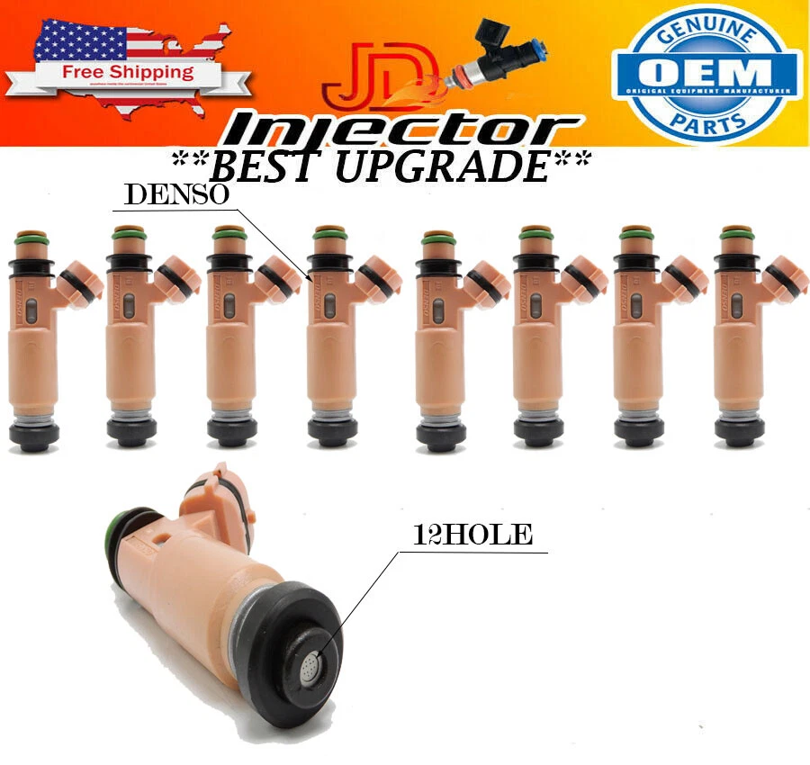 X8 OEM Denso Fuel Injectors TOYOTA 4RUNNER  03-04  12-Hole Upgrade 4.7L V8 - Image 1 of 1