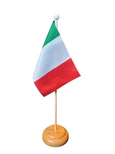 ITALY Table Flag with Wooden Base 15cm x 10cm 6x4 inches Italian - Picture 1 of 3