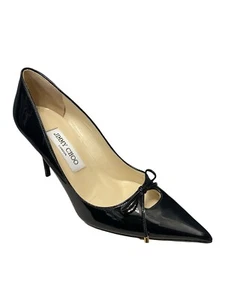 Jimmy Choo Pumps schwarz Kinder Leder spitz zulaufend schwarz 37/7 - Bild 1 von 9