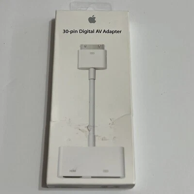 OEM Apple 30-Pin Digital AV Adapter White MD098AM/A HDMI-compatible iPhone 4/4s - Image 1 of 4