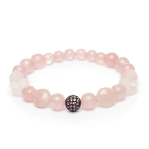 Stretch Fertilitiy Bracelet Hand Made UK Unique Rose Quartz Gemstone - Picture 1 of 5
