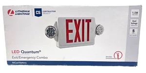 Lithonia Lighting LHQM LED R M6 Quantum White LED Exit and Emergency Light Combo - Picture 1 of 2