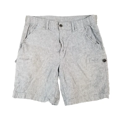 St John's Bay cargo hiking shorts men's 34x8 gray comfort waist linen blend - Image 1 of 4