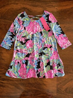 Lilly Pulitzer Girl SMALL 4-5 Jaguar Jungle MINI JENA KNIT DRESS Criss Cross NWT - Image 1 of 3
