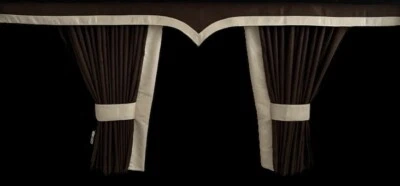 LKW Gardinen Scheibengardinen Braun - Beige für Scania R S G P (ab 2017-) Neu - Bild 1 von 4