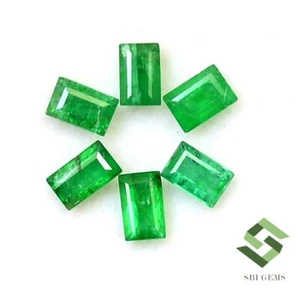 3.50x2.25 mm Natural Emerald Baguette Cut Lot 06 Pcs 0.78 CTS Loose Gemstones - Picture 1 of 5