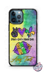 Mardi Gras hot lips Peace Fat Tuesday Custom Phone Case Cover for iPhone Samsung - Picture 1 of 11
