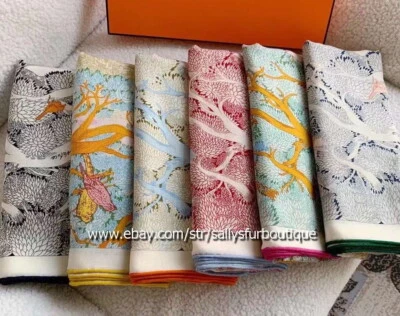 Sallys 70% Cashmere & 30% Silk Wrap Scarf Nature Print Double Face Shawl 53" - Image 1 of 4