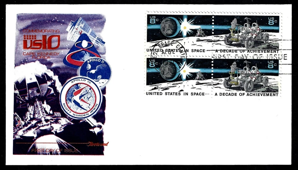 USA, SCOTT # 1434-1435, FLEETWOOD FDC COVER OF 1971 DECADE OF ACIEVEMENT, SPACE - Image 1 of 1