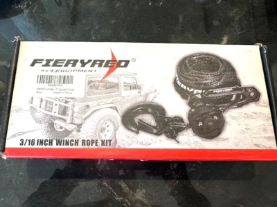 Kit de cuerda de cabrestante sintético, 3/16" x 50 pies 8500 lb (naranja) con tope, Fairlead y gancho Foto 1 de 4