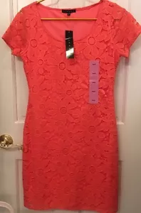 NWT WOMEN'S TIANA B. SHORT-SLEEVED FULLY LINED DRESS CORAL SIZE SMALL MSRP: $98 - Picture 1 of 5