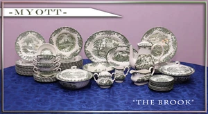 Myott "The Brook" Teile zur Wahl: teller platte kanne tasse england grün - Bild 1 von 37