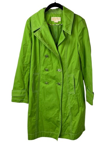 Michael Kors trincea verde doppio petto taglia M pioggia