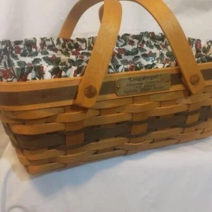 1996 Edition Longaberger Company Christmas Cheer Basket & Protector - Picture 1 of 11