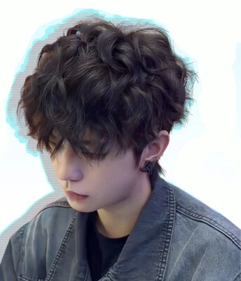 Natural Curly Topper Human Hair Clip in Wiglet Hair Pieces Wig Toupee For Men - Image 1 of 4