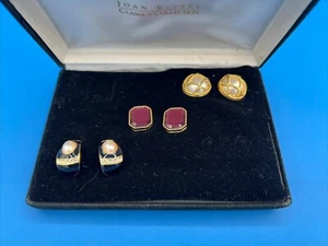 Set of 3 Pairs Joan Rivers Classic Collection Pierced Earring Set NIB - Picture 1 of 4