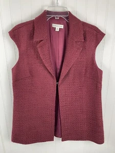 COLDWATER CREEK Petite Mujer Chaqueta Cuello Arándano Chaleco Talla 14P - Imagen 1 de 11