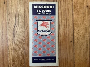 1942 Missouri St. Louis and Vicinity Road Map Mobilgas Socony-Vacuum Oil Company - Picture 1 of 8
