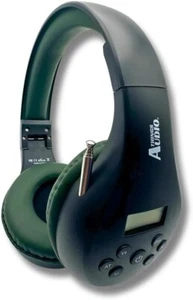 FM Antenna Radio Headphones with Pull-Out Antenna by Things Audio Blk & Army Grn - Picture 1 of 6