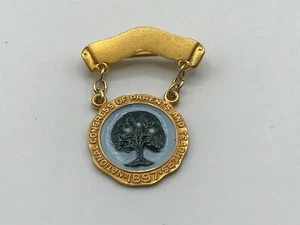 Anstecknadel Natl Kongress Eltern + Lehrer baumelnd Charm Vintage Gold Filled - Bild 1 von 6