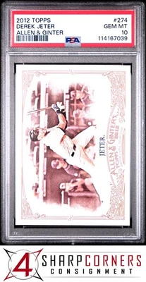 2012 TOPPS ALLEN & GINTER #274 DEREK JETER YANKEES HOF PSA 10 - Image 1 of 3