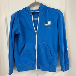 The North Face Youth Full Zip Hoodie USA Blue M 10/12 White Zipper Small Spot - Picture 1 of 18