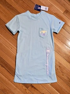 NEW Champion Youth Big Girl T-shirt Dress w/ Pockets, Blue (sz YS, YM, YXL) - Picture 1 of 5