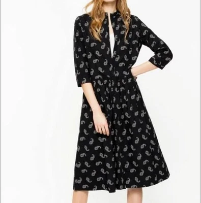 Zadig & Voltaire Midi Dress Black Roof Paisley Skull Print Small - Image 1 of 4