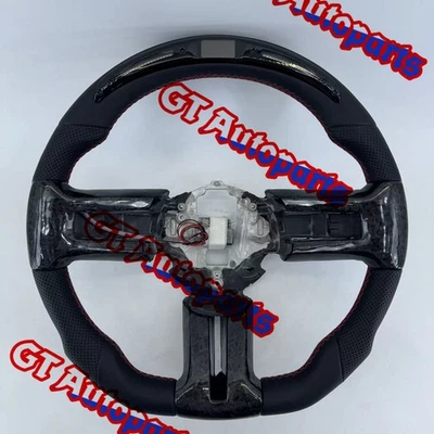 Volante de cuero completo LED con moldura para Ford Mustang Shelby GT 2010-2014 Foto 1 de 4