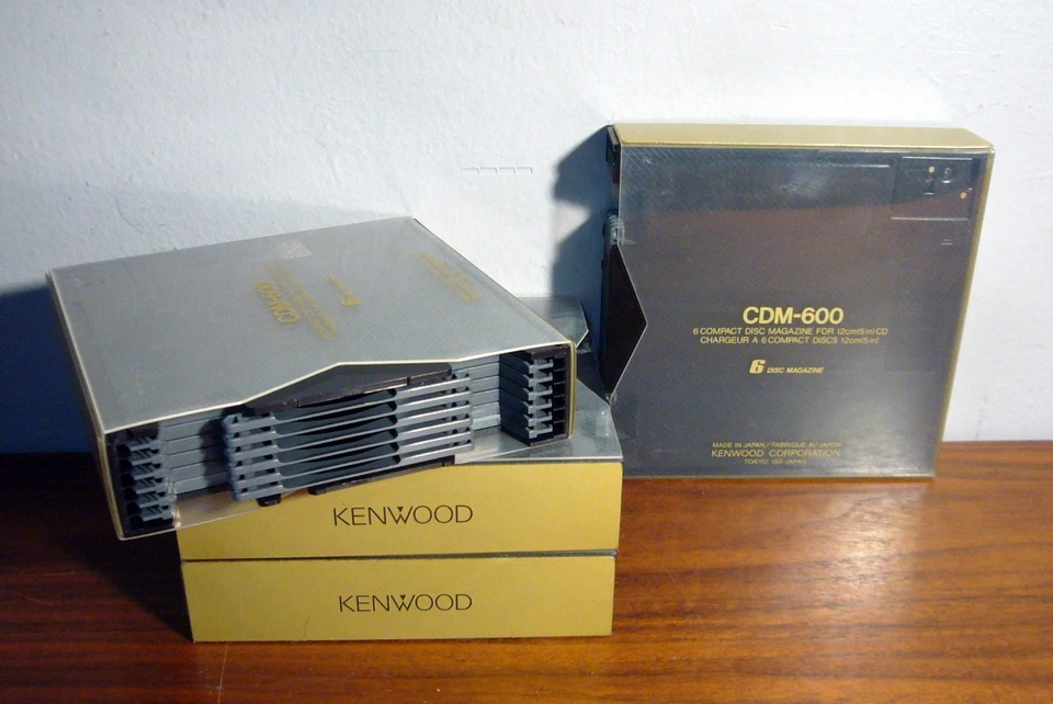 Lote de 4 cartuchos de cargador de 6 discos Kenwood CDM-600 genuinos Foto 1 de 1