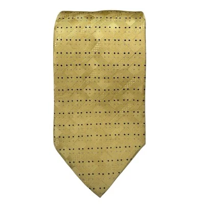 Corbata Brioni para hombre dorada/amarilla 100 % seda hecha a mano en Italia 3,50" de ancho 60" de largo Foto 1 de 4