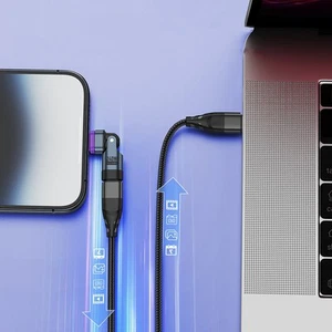 Adaptateur magnétique USB C élégant gris en alliage d'aluminium avec option a - Photo 1/12
