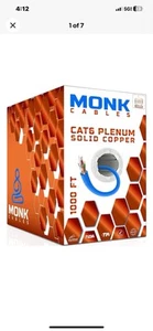 CAT6 Ethernet Cable 1000ft,100% Pure Copper UTP, 23AWG, 550MHz|DSX-8000 Blue - Afbeelding 1 van 7