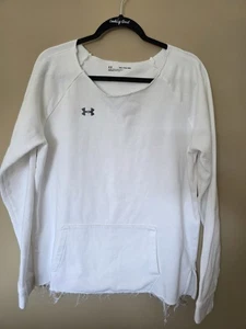 WOMENS UA LOOSE FIT WHITE CREWNECK WITH KANGAROO POCKET SIZE XXL - Picture 1 of 10